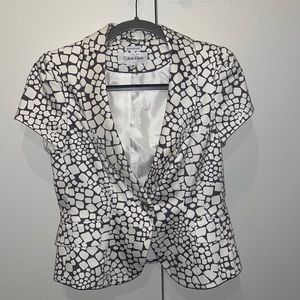 Calvin Klein Giraffe Print Short Sleeve Blazer